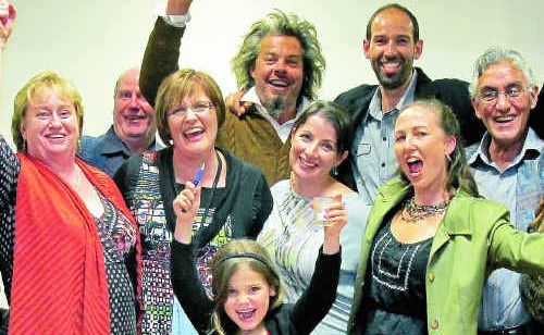 Acclaimed filmmaker Carolyn Guichard (fourth from left) and the local cast of her award-winning films.